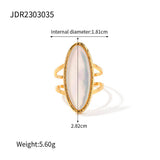 STAINLESS STEEL SNAKE NATURAL STONE RINGS_CWAJE0628