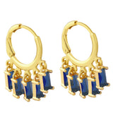 RECTANGULAR COLORED ZIRCON TASSEL EARRINGS_CWAJE1006
