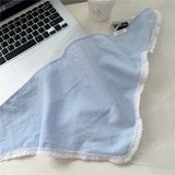 PLAID COTTON LINEN TRIANGLE SCARF SUN PROTECTION_CWASC0839