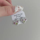 COLORED ZIRCON PEARL HEART EARRINGS_CWAJE1306