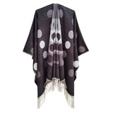 CIRCULAR PATTERN TASSEL SPLIT SHAWL CLOAK_CWASC0309