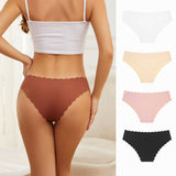 Women Mid-Waist Wavy Lace Ice Silk Panties_Cwmu0276