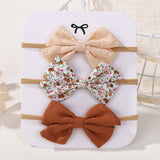 COTTON LINEN BOW HEADBAND SET FOR BABIES_CWAHA6742