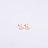SIMPLE OPAL ZIRCON SMALL BONE STUD EARRINGS_CWMM5717