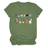 CUTE CAT GRAPHIC TEE 11 CATS TURN AROUND_CWTTS1495