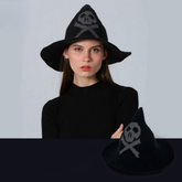 SKULL PRINT WIZARD HAT HALLOWEEN ACCESSORY_CWAH3991
