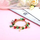 CHRISTMAS JEWELRY PEARL BELL DIAMOND BALL BRACELET_CWMM2610