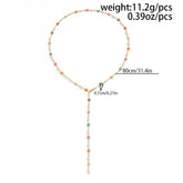 FASHIONABLE COLORFUL CRYSTAL Y SHAPED NECKLACE_CWMM3184