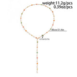 FASHIONABLE COLORFUL CRYSTAL Y SHAPED NECKLACE_CWMM3184