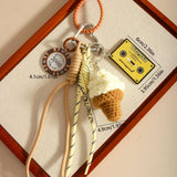 CREATIVE ICE CREAM KEYCHAIN WITH BRAIDED CORD_CWMM7647
