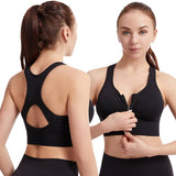 FRONT ZIPPER CUTOUT BACK SPORTS BRA_CWMU0293