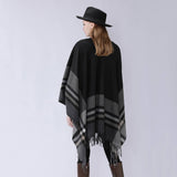 NEW KNITTED TASSEL DOUBLE SIDED PLAID SHAWL_CWMM2085