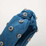 FASHIONABLE WIDE CENTER KNOT DENIM HEADBAND_CWAHA2126