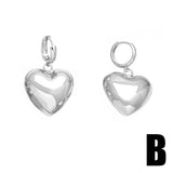 SILVER HEART SHAPED PENDANT EARRINGS_CWAJE1034