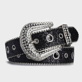 Women Rhinestone Sequin Hollow Belt_Cwabe0363