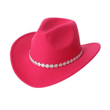 Western Party Felt Fedora Hat For Men And Women_Cwah3638