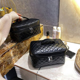 BLACK DIAMOND PATTERN LARGE CAPACITY COSMETIC BAG_CWAB4372
