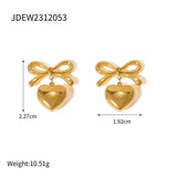 PERSONALIZED ALL MATCH 18K GOLD BOW EARRINGS_CWASC1655