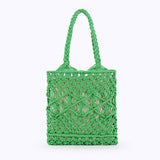 SOLID COLOR VERSATILE SIMPLE HOLLOW HAND WOVEN BAG_CWAB4686