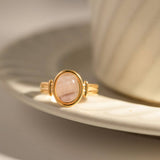 INLAID NATURALSTONE STAINLESS STEEL OPEN RINGS_CWAJE1229