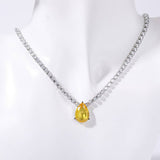 Womens Exquisite Stainless Steel Zircon Necklace_Cwmm3759