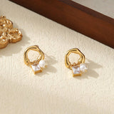 HIGHLIGHT BEAD SQUARE COLORED ZIRCONIA EARRINGS_CWMM3596