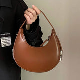 FASHION LOCK CRESCENT SHOULDER HANDBAG_CWAB0967