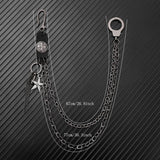 Trendy Retro Leather Stitching Jeans Chain_Cwmm4838