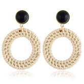 BRAIDED ROUND DROP EARRINGS_CWAJE0443