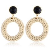 BRAIDED ROUND DROP EARRINGS_CWAJE0443