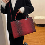 FASHION RETRO TEXTURE CROCODILE PATTERN HANDBAG_CWAB3330
