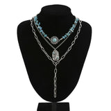 FASHIONABLE AND SIMPLE MULTI LAYER ALLOY NECKLACE_CWMM3188