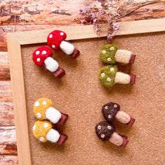 Mushroom Wool Felt Duckbill Clips_Cwaha08360