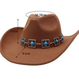 Unisex Cowboy Fedora Hat Ethnic Style_Cwah04445