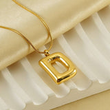 BALLOON STYLE 18K GOLD LETTER PENDANT NECKLACE_CWAJE0691