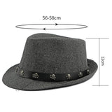 NEW AUTUMN HIP HOP SKULL RIVET BELT JAZZ HAT_CWAH1912