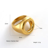 Trendy 18K Gold Plated Steel Statement Ring_Cwmm8937