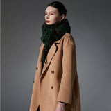 GREEN PLAID FRINGE SCARF WINTER WRAP FOR WOMEN_CWASC1276