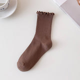 Warm Brown Fungus Mid-Calf Women'S Socks_Cwms0592