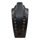 BOHEMIAN COCONUT WOOD BEAD LONG NECKLACE_CWMM4552