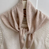 100% Wool Knit Triangle Scarf Multi-Use_Cwov00277