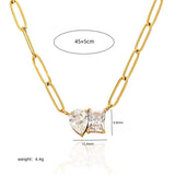 Vintage 18K Gold-Plated Square Zircon Necklace_Cwmm5602