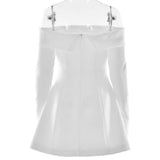 Strapless Backless Long-Sleeved A-Line Dress