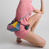 GEOMETRIC CONTRASTING COLOR PATCHWORK HANDL BAG_CWAB1932