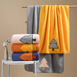 EMBROIDERED CORAL FLEECE ABSORBENT BATH TOWEL_CWMM2289