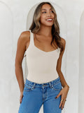 Y2K Style Sexy Solid Color Slim-Fit Tank Top