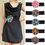 ELASTIC WIDE FLORAL WAIST BELT FOR DRESSES_CWMM6426
