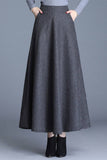Woolen Thickened Waistline Long Skirt