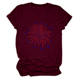 Trendy Loose Star Fireworks Graphic Tee For Women
