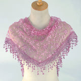 SPRING AND AUTUMN FLORAL HOLLOW LACE TRIANGLE VEIL_CWMM1984